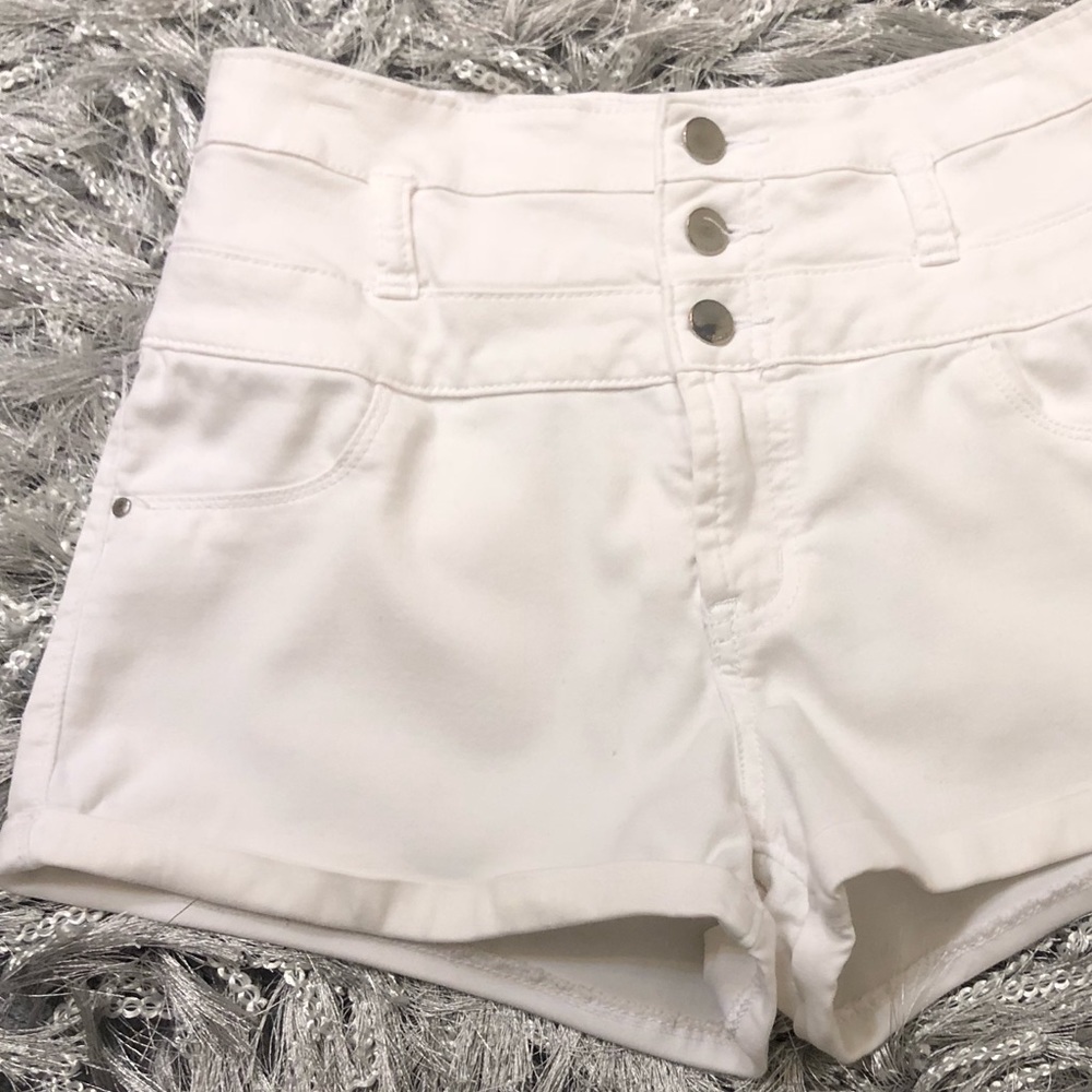 Refuge High Waisted Cuffed Hem Shorts